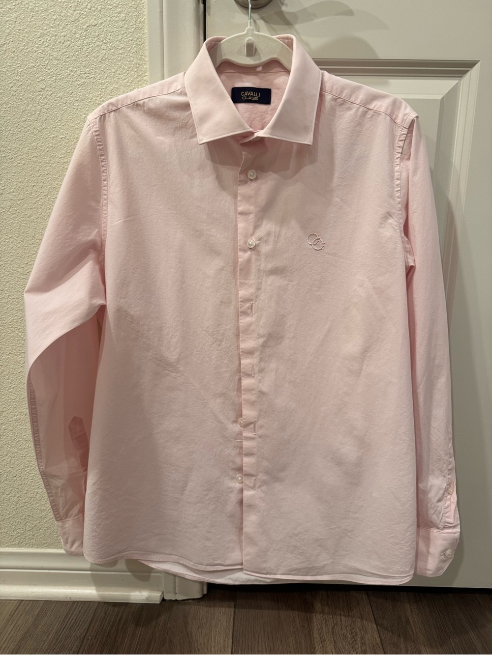 Cavalli Class Men's Pale Pink Classic Dress Shirt
